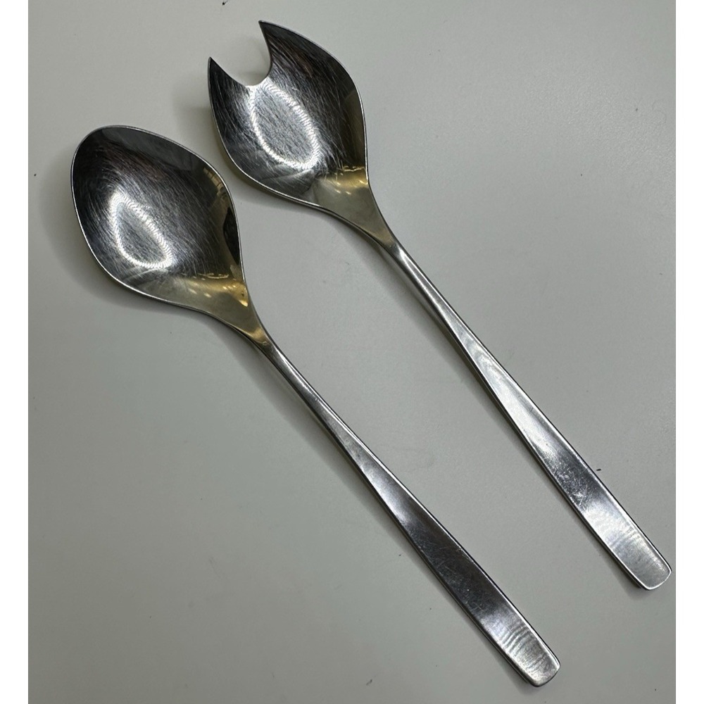 Solingen 18/8 De Luxe Serving Spoon Spork Stainless Flatware Set 2 MCM